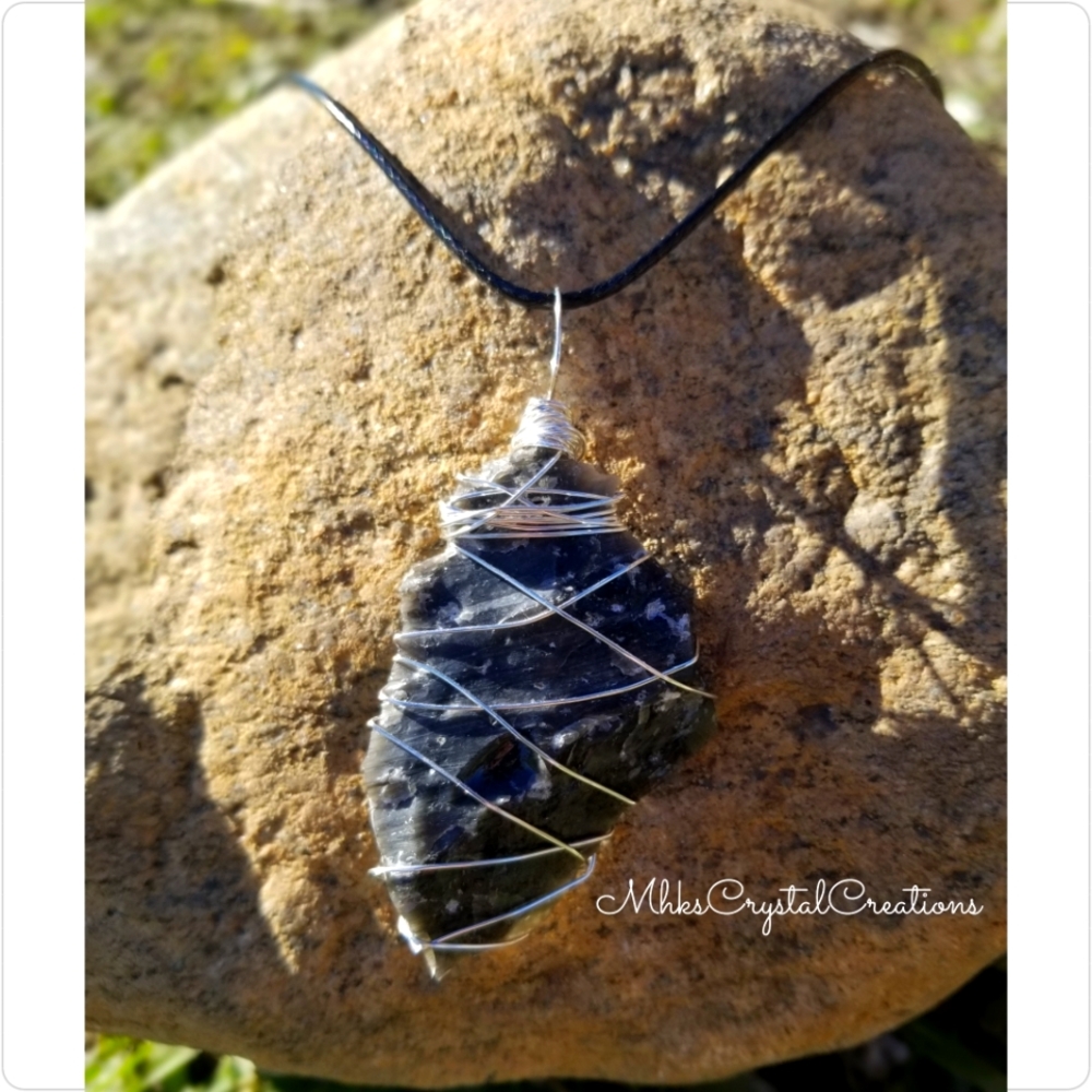 SOLD⭐Large raw black obsidian necklace